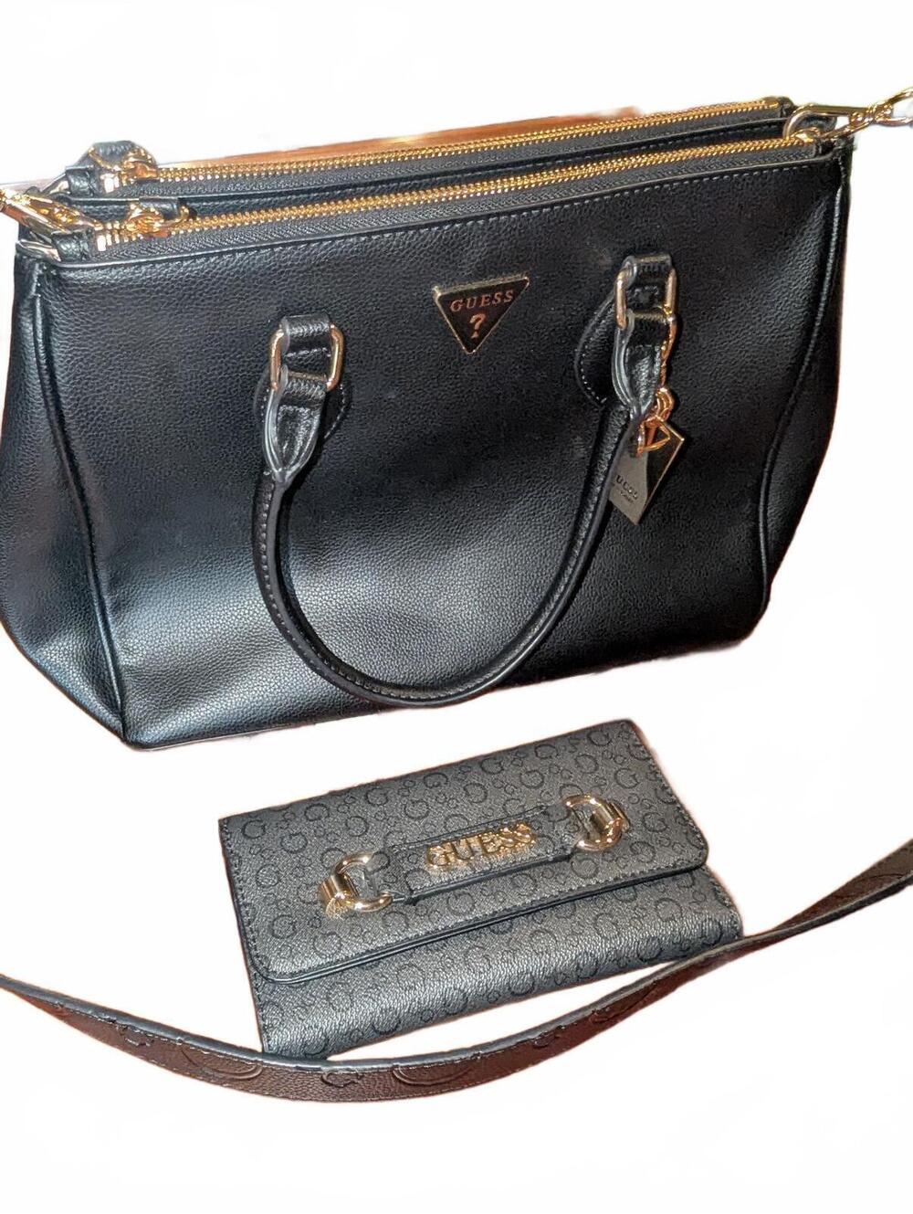 Guess Black Handbag with Matching Wallet